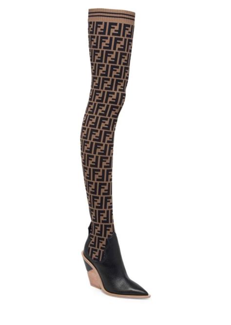 fendi force boots|Fendi thigh high sock boots.